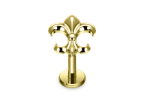 Labret titane ASTM F136 PVD gold fleur de lys interne