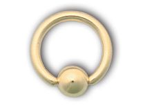 Anel de aço banhado a ouro com bola | Itc