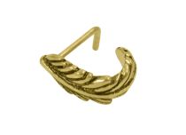 Pino de aço para o nariz Ângulo reto Padrão de penas banhado a ouro | Itc