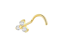 Stud nez titane ASTM F136 fleur cristal blanc ITC Piercing