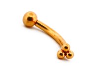 Micro Banane 1.2 x 8 mm en Acier PVD Gold motif Trinity Ball | Itc