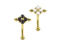 Banana fina em aço dourado com cristal 1.2X8