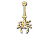 Banane Acier Doré Or fin Cristal Blanc motif Scorpion | Itc