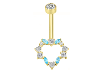 Bandana em aço PVD dourado 1,6x10 com design de bolas de strass triplas