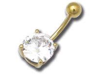 Banane Acier Doré Or fin Fantaisie Cristal Blanc | Itc