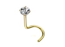 Cravo de ouro de 0,8 mm com cristal branco Itc