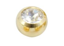 Boule Acier Doré Or fin Vis à Cristal Blanc | Itc