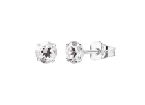 Paire puces argent et cristal rond 8mm | Itc