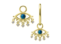 charm acier gold mauvais oeil bleu strass pendentif