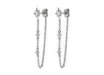 Paire de Boucle d'oreille motif étoile du berger et pendentif 2 Strass | Itc