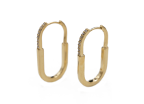 Paires d'oreille PVD Gold Cobalt Chrome CoCr Boucle Multi Strass Blanc