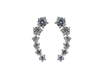Paire de boucles d'oreille argentées strass en cascade