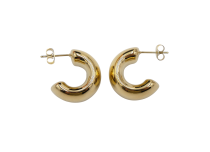 Paire de boucles d'oreille dorés bombées