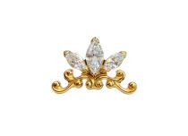 accessoire titane gold floral cristal blanc