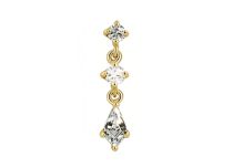 accessoire titane gold pendant cristal blanc