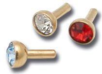 Boule Acier Doré or fin Push Clip à Cristal Blanc | Itc