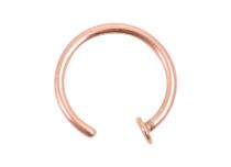 Anel aberto em aço ouro rosa com disco 3 mm | Itc