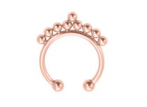 Faux Jewel Septum Aço Rosa Ouro Bola Ferradura | Itc