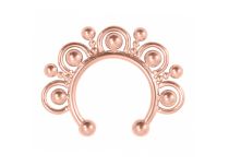 Faux Jewel Septum Rosa Ouro Aço Ferradura padrão de contas | Itc