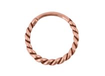 Anel de dobradiça de aço rosa com desenho torcido | Itc