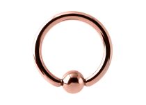 Anel em aço dourado rosa com bola | Itc
