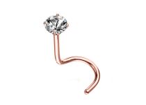 Tacha de aço em ouro rosa com cristal branco em relevo | Itc