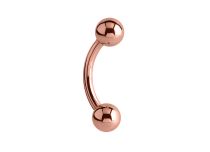 Banana Aço Ouro Rosa com Bolas 3 mm | Itc