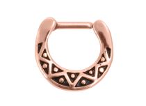 Anel de septo em aço cor-de-rosa com padrão de dobradiça | Itc