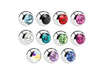 Bola de aço para parafuso com cristal colorido | Itc