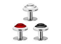 Implante dérmico de titânio 3 mm disco com cristal colorido | Itc