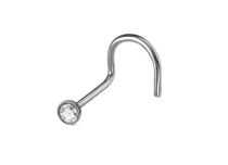 Caixa de 10 unidades de brincos estéreis de titânio para o nariz com cristal branco | Itc