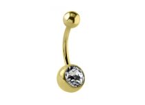 Banana Titanium PVD Gold Sterile White Crystal Balls | Itc