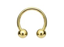 Ferradura estéril de titânio PVD ouro com bolas 3 mm | Itc