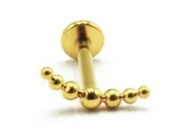 Labret Titanium PVD Gold Internal Thread Sterile Scratched pattern Ball Arc | Itc