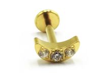 Etiqueta Titane PVD Gold Interne Stérile motif Lune à Strass | Itc