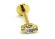 Etiqueta Titane PVD Gold Interne Sterile Oval à Strass blanc | Itc