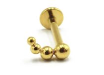 Labret Titanium PVD Gold Padrão interno estéril 4 esferas curvas | Itc