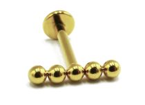 Labret Titanium PVD Gold Padrão interno estéril 5 bolas rectas | Itc