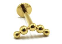 Labret Titanium PVD Gold Padrão interno estéril 5 esferas curvas | Itc