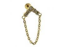 Etiqueta Titane PVD Gold Interne Stérile motif Chevron à Chainette | Itc