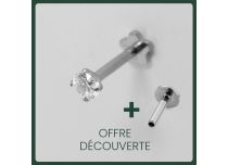 Labret Titane Interne Stérile motif Griffé Rond | Itc