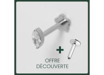 Labret Titane Interne Stérile motif Ovale Strass Blanc | Itc