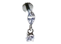 Etiqueta Titane Interne Stérile motif Ovale Pendentif Rond à Strass Blanc | Itc