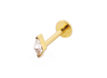 Labret Titânio PVD Ouro Interno Estéril Pedra de Reno Diamante | Itc
