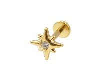 Labret Titanium PVD Gold Interno Estéril Etoile de bergé strass BL | Itc