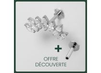 Labret Titane Interne Stérile motif Marquise 7 Strass | Itc