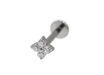 Etiqueta Titane Interne Stérile motif fleur 4 strass BL| Itc