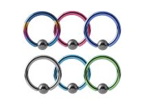 Anel de Titânio Colorido Bola de Hematite 4 mm | Itc