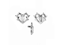 Accessoire interne titane ASTM F136 c&oelig;ur couronn&eacute; strass blanc ITC Piercing