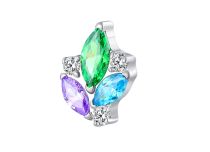 Accessoire interne titane motif &eacute;clat trois pierres ITC Piercing